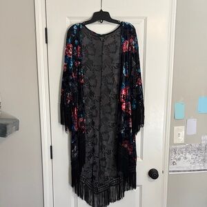 Torrid Floral Fringe Kimono Cardigan